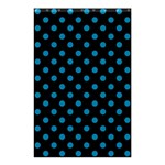 Polka Dots - Cerulean on Black Shower Curtain 48  x 72  (Small)