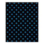 Polka Dots - Cerulean on Black Shower Curtain 60  x 72  (Medium)