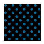 Polka Dots - Cerulean on Black Face Towel