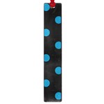 Polka Dots - Cerulean on Black Large Book Mark