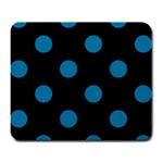 Polka Dots - Cerulean on Black Large Mousepad