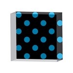 Polka Dots - Cerulean on Black 4 x 4  Acrylic Photo Block