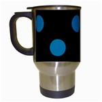 Polka Dots - Cerulean on Black Travel Mug (Black)