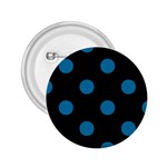 Polka Dots - Cerulean on Black 2.25  Button