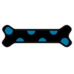 Polka Dots - Cerulean on Black Magnet (Dog Bone)