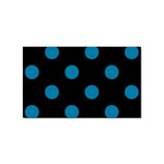 Polka Dots - Cerulean on Black Sticker (Rectangular)