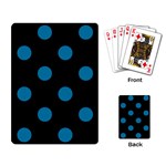 Polka Dots - Cerulean on Black Playing Cards Single Design