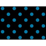 Polka Dots - Cerulean on Black Birthday Cake 3D Greeting Card (7x5)