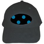 Polka Dots - Cerulean on Black Black Cap