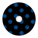 Polka Dots - Dark Cerulean on Black CD Wall Clock