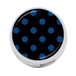 Polka Dots - Dark Cerulean on Black 4-Port USB Hub (One Side)