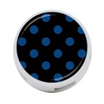 Polka Dots - Dark Cerulean on Black 4-Port USB Hub (Two Sides)