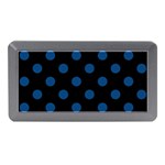 Polka Dots - Dark Cerulean on Black Memory Card Reader (Mini)