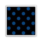 Polka Dots - Dark Cerulean on Black Memory Card Reader with Storage (Square)