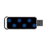 Polka Dots - Dark Cerulean on Black Portable USB Flash (One Side)