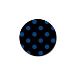 Polka Dots - Dark Cerulean on Black Golf Ball Marker (10 pack)