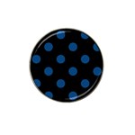 Polka Dots - Dark Cerulean on Black Hat Clip Ball Marker