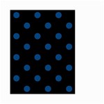 Polka Dots - Dark Cerulean on Black Small Garden Flag (Two Sides)