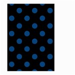 Polka Dots - Dark Cerulean on Black Large Garden Flag (Two Sides)