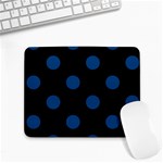 Polka Dots - Dark Cerulean on Black Small Mousepad