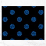 Polka Dots - Dark Cerulean on Black Jigsaw Puzzle (Rectangular)