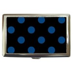 Polka Dots - Dark Cerulean on Black Cigarette Money Case