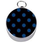 Polka Dots - Dark Cerulean on Black Silver Compass