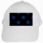 Polka Dots - Dark Cerulean on Black Black Cap