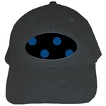 Polka Dots - Dark Cerulean on Black Black Cap