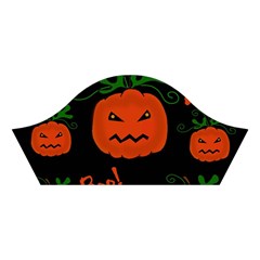 Halloween pumpkin pattern Cotton Crop Top from ArtsNow.com Left Sleeve