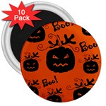 Halloween black pumpkins pattern 3  Magnets (10 pack) 