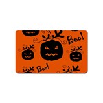 Halloween black pumpkins pattern Magnet (Name Card)