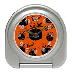 Halloween black pumpkins pattern Travel Alarm Clocks