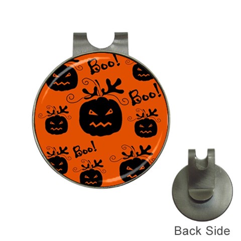 Halloween black pumpkins pattern Hat Clips with Golf Markers from ArtsNow.com Front