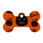 Halloween black pumpkins pattern Dog Tag Bone (One Side)