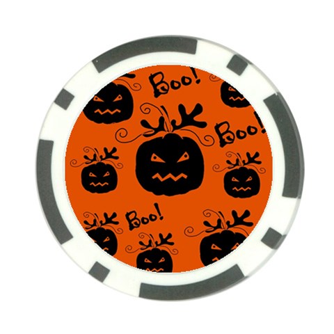 Halloween black pumpkins pattern Poker Chip Card Guards from ArtsNow.com Front