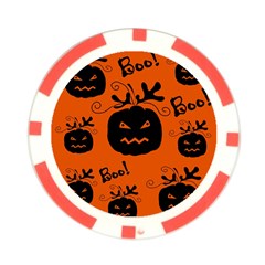 Halloween black pumpkins pattern Poker Chip Card Guards from ArtsNow.com Front