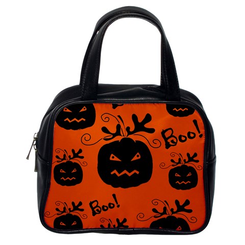 Halloween black pumpkins pattern Classic Handbags (One Side) from ArtsNow.com Front