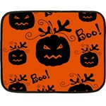 Halloween black pumpkins pattern Double Sided Fleece Blanket (Mini) 