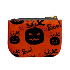 Halloween black pumpkins pattern Mini Coin Purses from ArtsNow.com Back