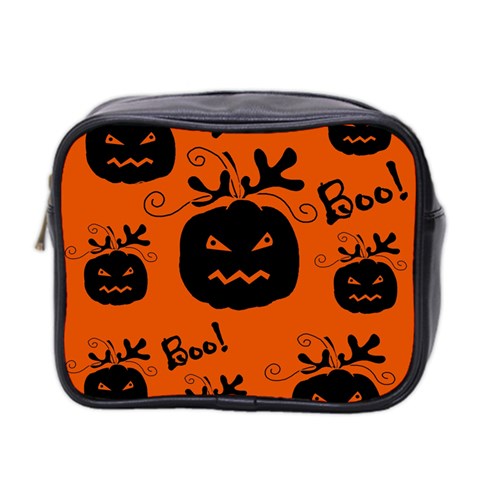 Halloween black pumpkins pattern Mini Toiletries Bag 2 Front