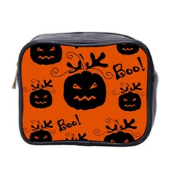 Halloween black pumpkins pattern Mini Toiletries Bag 2 Front