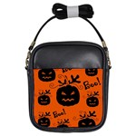 Halloween black pumpkins pattern Girls Sling Bags