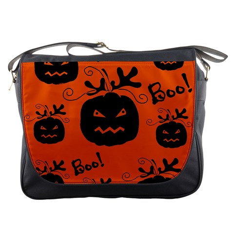 Halloween black pumpkins pattern Messenger Bags from ArtsNow.com Front