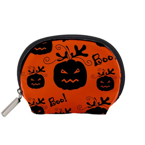 Halloween black pumpkins pattern Accessory Pouches (Small)  from ArtsNow.com Front