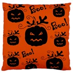 Halloween black pumpkins pattern Large Flano Cushion Case (Two Sides)