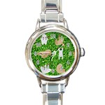 Funny Sloths Round Italian Charm Watch