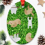 Funny Sloths Ornament (Oval)