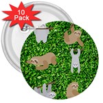 Funny Sloths 3  Button (10 pack)