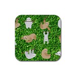 Funny Sloths Rubber Coaster (Square)